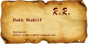 Rakk Rudolf névjegykártya